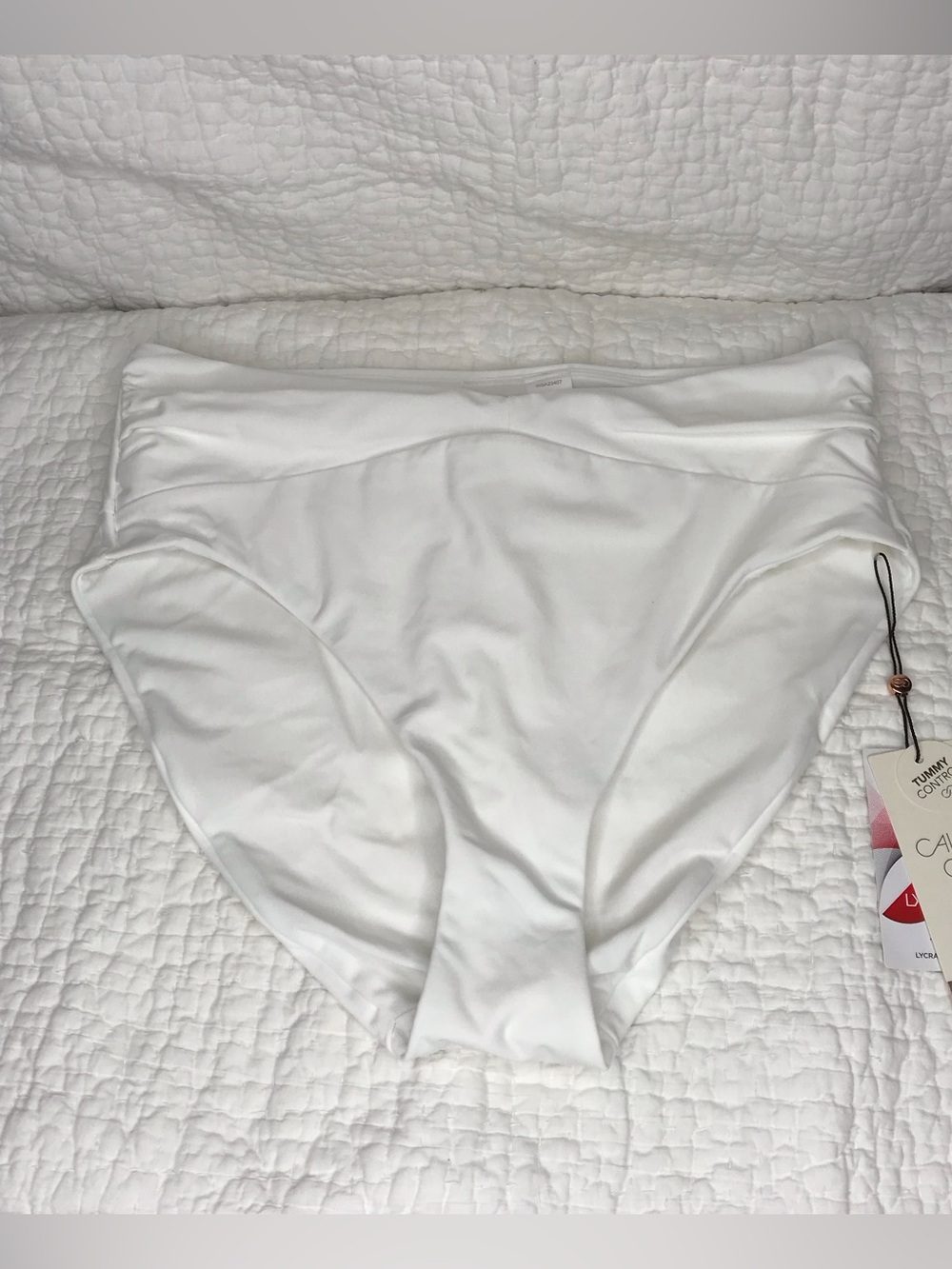 CALIA by Carrie Underwood White High-Waist Bikini Bottom Sz Medium